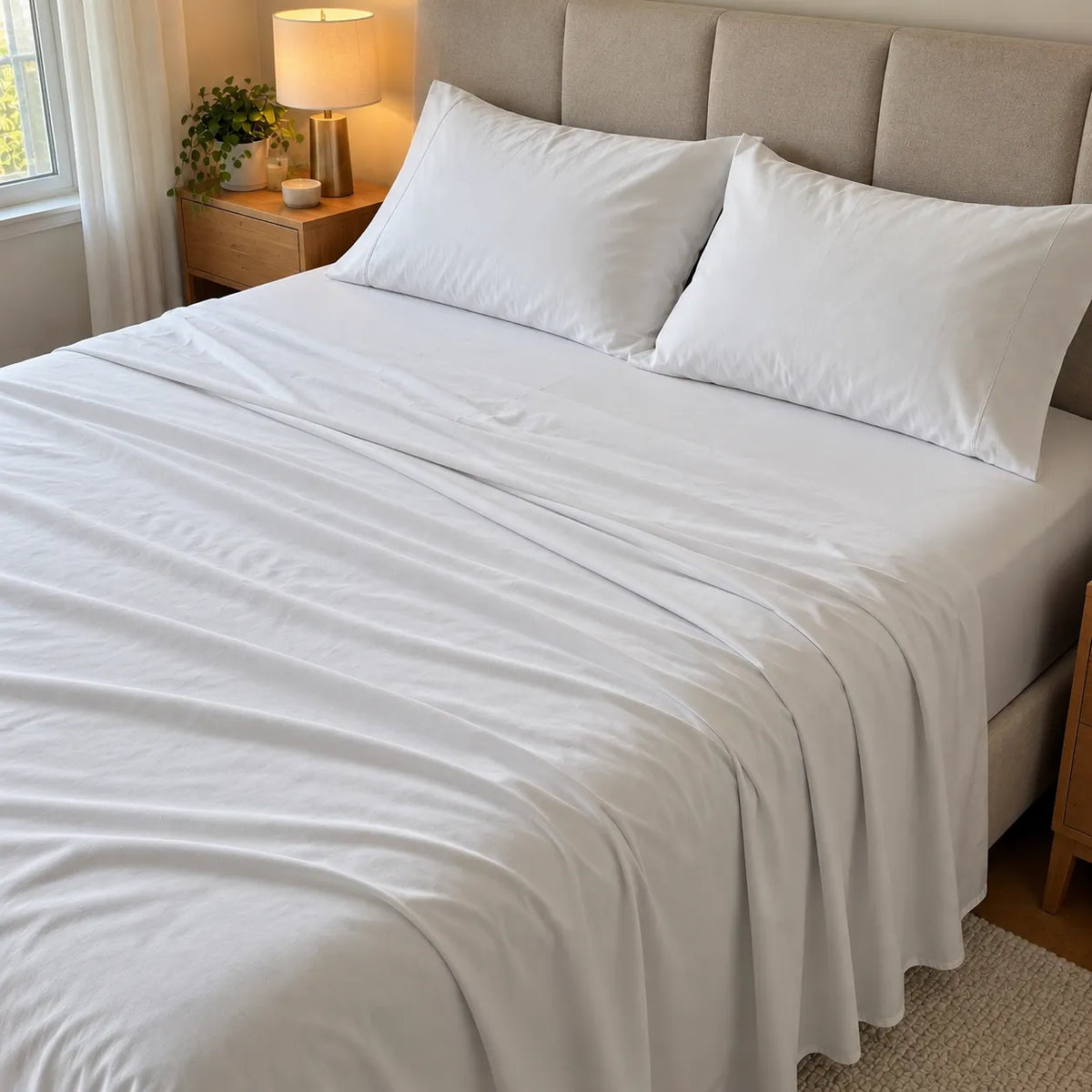 Set Lenzuola Letto 4 Pezzi in Microfibra Spazzolata