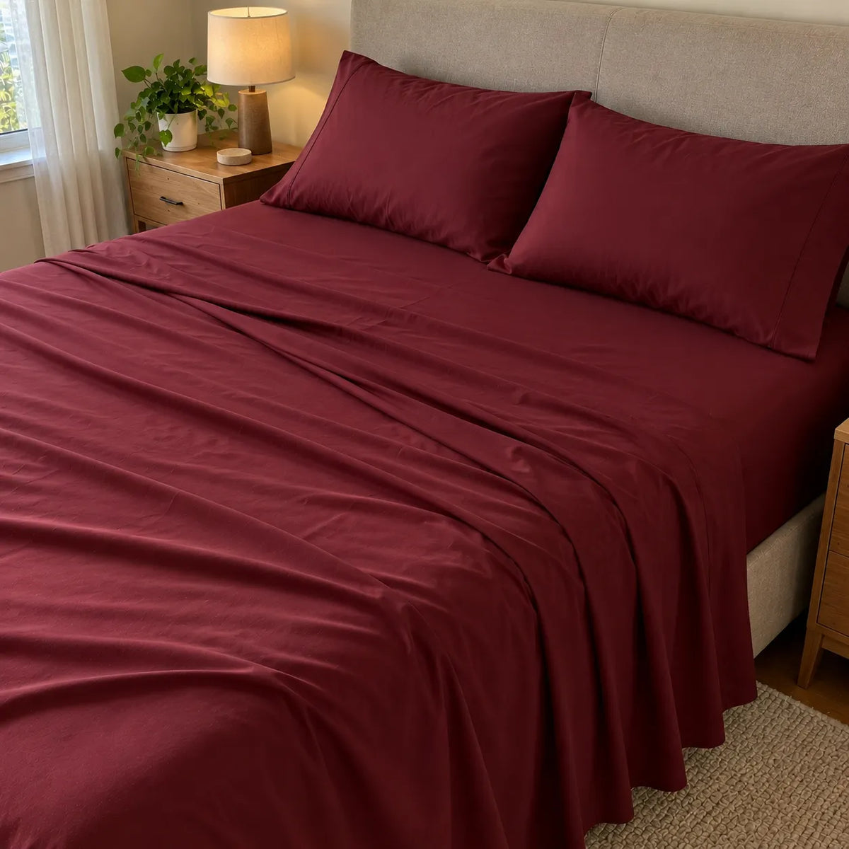 Set Lenzuola Letto 4 Pezzi in Microfibra Spazzolata
