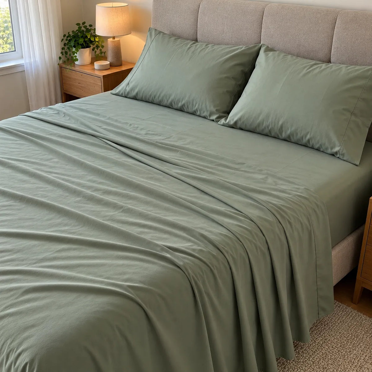 Set Lenzuola Letto 4 Pezzi in Microfibra Spazzolata