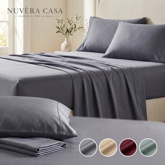 Set Lenzuola Letto 4 Pezzi in Microfibra Spazzolata